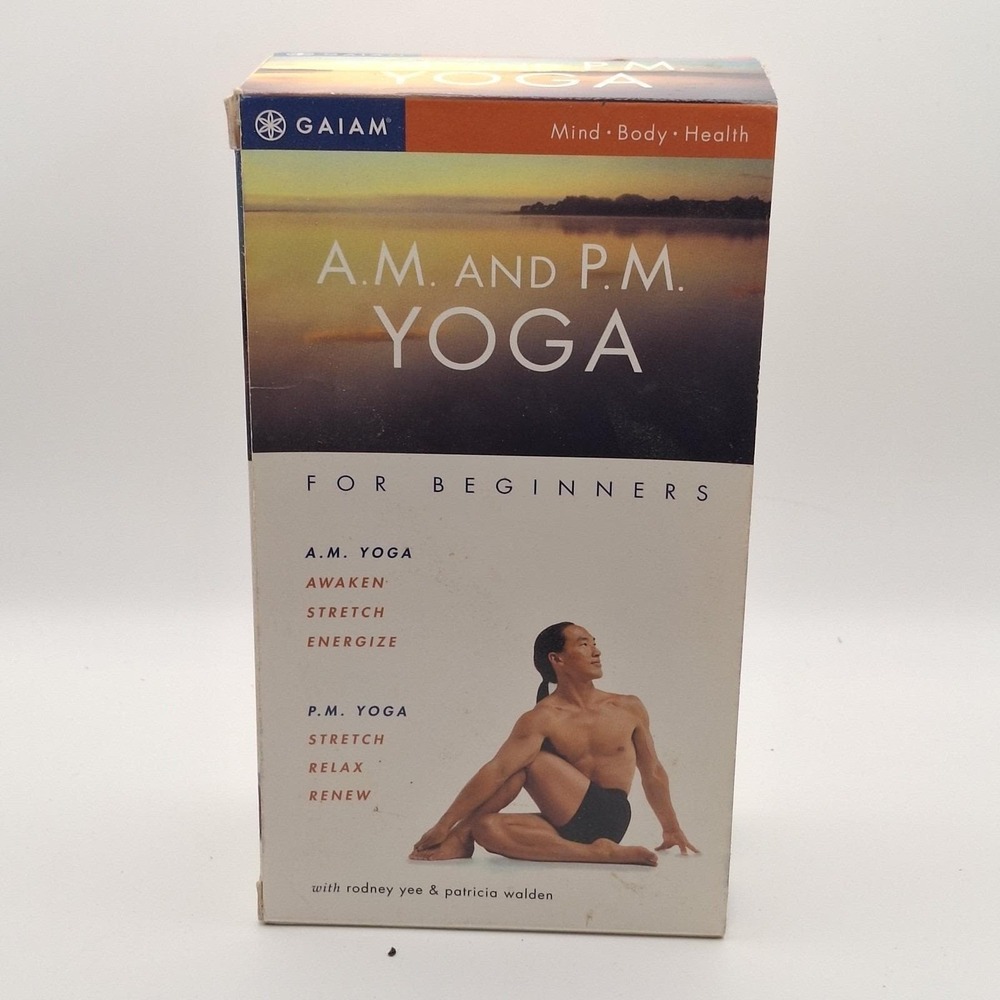 A.M. And P.M. Yoga for Beginners VHS 1998 2-Tape Set Gaiam Rodney Yee NR